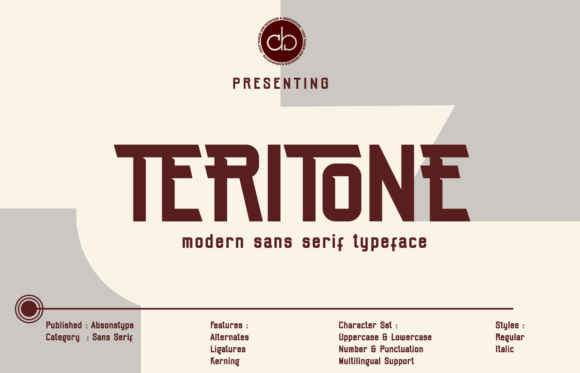 Teritone: A Sporty Sans Serif Font for Makers